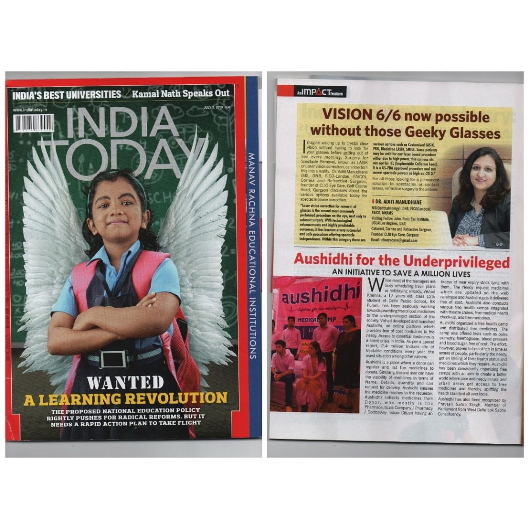 CLIO Eye Care featured in INDIA TODAY